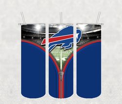 Buffalo Bills Zipper Tumbler Wrap PNG, NFL Tumbler Png, Tumbler Wrap, Skinny Tumbler 20oz Design Digital Download