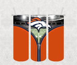 Denver Broncos Zipper Tumbler Wrap PNG, NFL Tumbler Png, Tumbler Wrap, Skinny Tumbler 20oz Design Digital Download