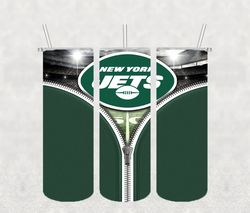 New York Jets Zipper Tumbler Wrap PNG, NFL Tumbler Png, Tumbler Wrap, Skinny Tumbler 20oz Design Digital Download
