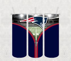 New England Patriots Zipper Tumbler Wrap PNG, NFL Tumbler Png, Tumbler Wrap, Skinny Tumbler 20oz Design Digital Download