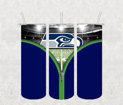 Seattle Seahawks Zipper Tumbler Wrap PNG, NFL Tumbler Png, Tumbler Wrap, Skinny Tumbler 20oz Design Digital Download