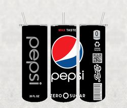 Pepsi Zero Tumbler Wrap PNG, Soda Drink Brand Tumbler Png, Tumbler Wrap, Skinny Tumbler 20oz Design Digital Download