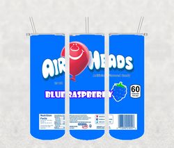 Airheads Sour Blue Tumbler Wrap PNG, Candy Tumbler Png, Tumbler Wrap, Skinny Tumbler 20oz Design Digital Download