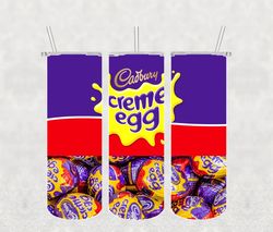 Cadbury Creme Egg Tumbler Wrap PNG, Candy Tumbler Png, Tumbler Wrap, Skinny Tumbler 20oz Design Digital Download