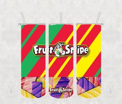 Fruit Stripe Tumbler Wrap PNG, Candy Tumbler Png, Tumbler Wrap, Skinny Tumbler 20oz Design Digital Download