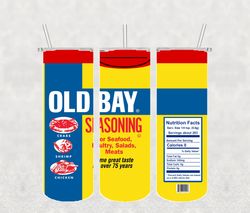 Old Bay Seasoning Tumbler Wrap PNG, Candy Tumbler Png, Tumbler Wrap, Skinny Tumbler 20oz Design Digital Download