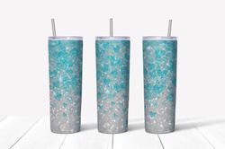 Turquoise Hearts White Tumbler Wrap PNG,Valentine Tumbler Png, Tumbler Wrap, Skinny Tumbler 20oz Design Digital Download