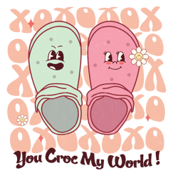 You Croc My World XOXO PNG, Retro Valentine Png,Valentine Png, Pink Valentine Png, Love XOXO Png, Funny Valentine Png