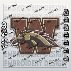 NCAA Embroidery Files, Western Michigan Broncos Embroidery Designs, Michigan Broncos, Machine Embroidery Files