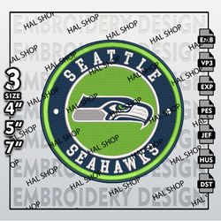 Seattle Seahawks Embroidery Files, NFL Embroidery, NFL Seattle Seahawks logo embroidery design, NFL Machine Embroidery