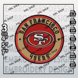 San Francisco 49ers Embroidery Files, NFL Embroidery, NFL 49ers logo embroidery design, NFL Machine Embroidery