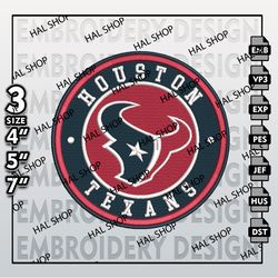 NFL Houston Texans Machine Embroidery, Embroidery Files, NFL Texans Embroidery, NFL Houston Texans logo embroidery desig
