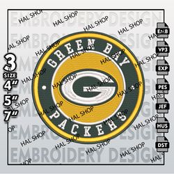 NFL Green Bay Packers Machine Embroidery, Embroidery Files, NFL Green Bay Embroidery, NFL Packers logo embroidery desig