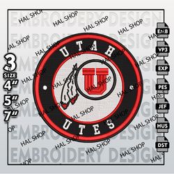 NCAA Utah Utes Embroidery Designs, NCAA Logo Embroidery Files, Utah Utes Machine Embroidery Design