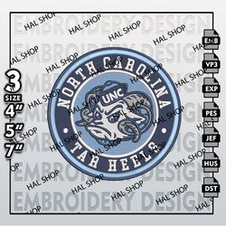 NCAA North Carolina Tar Heel Embroidery Designs, NCAA Logo Embroidery Files, Tar Heel Machine Embroidery Design