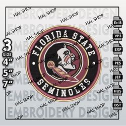 NCAA Florida State Seminoles Embroidery Designs, NCAA Logo Embroidery Files, Seminoles Machine Embroidery Design