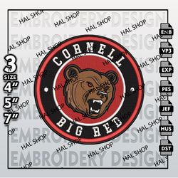 NCAA Cornell Big Red Embroidery Designs, NCAA Logo Embroidery Files, Cornell Big Red Machine Embroidery Design