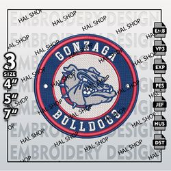 NCAA Gonzaga Bulldogs  Embroidery Designs, NCAA Logo Embroidery Files, Gonzaga Bulldogs  Machine Embroidery Design