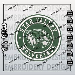 NCAA Utah Valley Wolverines Embroidery Designs, NCAA Logo Embroidery Files, Wolverines Machine Embroidery Design