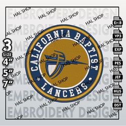 NCAA California Baptist Lancers Embroidery Designs, NCAA Logo Embroidery Files, CBU Lancers Machine Embroidery Design
