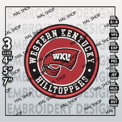 NCAA Western Kentucky Hilltoppers Embroidery Designs, NCAA Logo Embroidery Files, Hilltoppers Machine Embroidery Design