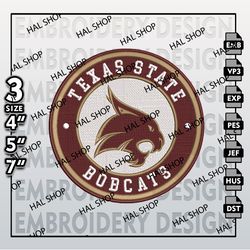 NCAA Texas State Bobcats Embroidery Designs, NCAA Logo Embroidery Files, Texas State Bobcats Embroidery Design