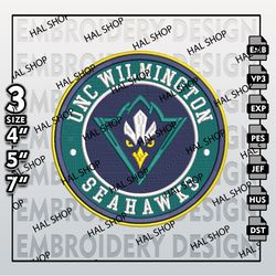 NCAA UNC Wilmington Seahawks Embroidery Designs, NCAA Logo Embroidery Files, UNC Wilmington Seahawks Embroidery Design
