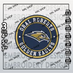 NCAA Oral Roberts Golden  Embroidery Designs, NCAA Logo Embroidery Files, Oral Roberts Golden Machine Embroidery Design