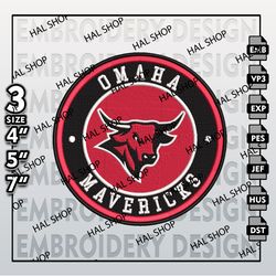 NCAA Omaha Mavericks  Embroidery Designs, NCAA Logo Embroidery Files, Omaha Mavericks Machine Embroidery Design