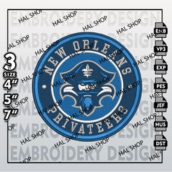 NCAA New Orleans Privateers Embroidery Designs, NCAA Logo Embroidery Files, Orleans Privateers Machine Embroidery Design