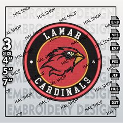 NCAA Lamar Cardinals Embroidery Designs, NCAA Logo Embroidery Files, Lamar Cardinals Machine Embroidery Design