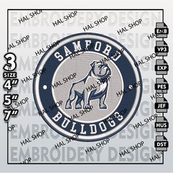 NCAA Samford Bulldogs Embroidery Designs, NCAA Logo Embroidery Files, Samford Bulldogs Machine Embroidery Design