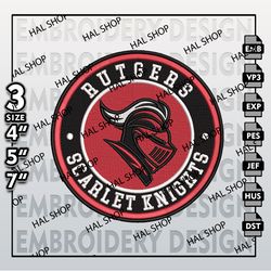 NCAA Rutgers Scarlet Knights Embroidery Designs, NCAA Logo Embroidery Files, Scarlet Knights Machine Embroidery Design
