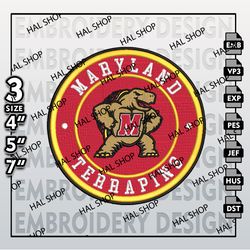 NCAA Maryland Terrapins Embroidery Designs, NCAA Logo Embroidery Files, Maryland Terrapins Machine Embroidery Design