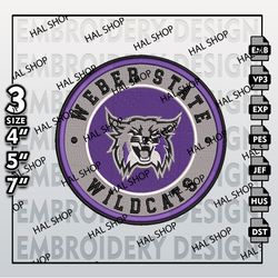 NCAA Weber State Wildcats Embroidery Designs, NCAA Logo Embroidery Files, Weber State Wildcat Machine Embroidery Designs
