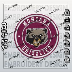 NCAA Montana Grizzlies Embroidery Designs, NCAA Logo Embroidery Files, Montana Grizzlies Machine Embroidery Designs