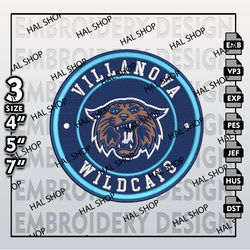 NCAA Villanova Wildcats Embroidery Designs, NCAA Logo Embroidery Files, Villanova Wildcats Machine Embroidery Designs