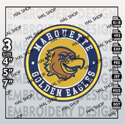 NCAA Marquette Golden Eagles Embroidery Designs, NCAA Logo Embroidery Files, Golden Eagles Machine Embroidery Designs