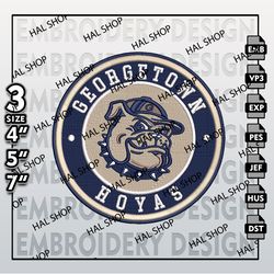 NCAA Georgetown Hoyas Embroidery Designs, NCAA Logo Embroidery Files, Georgetown Hoyas Machine Embroidery Designs