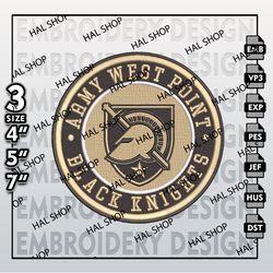 NCAA Army Black Knights Embroidery Designs, NCAA Logo Embroidery Files, Army Black Knights Machine Embroidery Designs