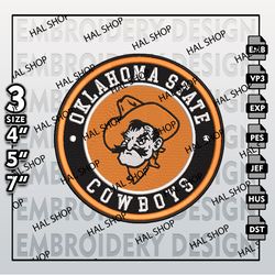 NCAA Oklahoma State Cowboys Embroidery Designs, NCAA Logo Embroidery Files, State Cowboys Machine Embroidery Designs
