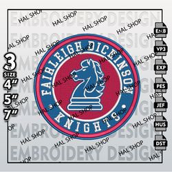 NCAA Fairleigh Dickinson Knights Embroidery Designs, NCAA Knights Logo Embroidery Files, Machine Embroidery Designs