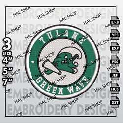 NCAA Tulane Green Wave Embroidery Designs, NCAA Tulane Green Wave Logo Embroidery Files, Machine Embroidery Designs