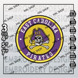 NCAA East Carolina Pirates Embroidery Designs, NCAA Carolina Pirates Logo Embroidery Files, Machine Embroidery Designs