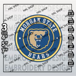 NCAA Morgan State Bears Embroidery Designs, NCAA Morgan State Bears Logo Embroidery Files, Machine Embroidery Designs
