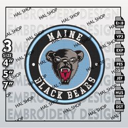 NCAA Maine Black Bears Embroidery Designs, NCAA Maine Black Bears Logo Embroidery Files, Machine Embroidery Designs