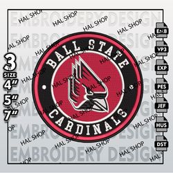 NCAA Ball State Cardinals Embroidery Designs, NCAA Cardinals Logo Embroidery Files, Machine Embroidery Designs