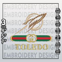 NCAA Toledo Rockets Embroidery Files, NCAA Gucci Toledo Rockets Embroidery Design, NCAA Machine Embroider