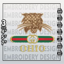 NCAA Ohio Bobcats Embroidery Files, NCAA Gucci Ohio Bobcats Embroidery Design, NCAA Machine Embroider