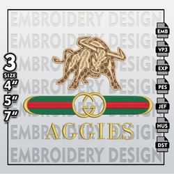 NCAA Utah State Aggies Embroidery Files, NCAA Gucci Utah State Aggies Embroidery Design, NCAA Machine Embroider